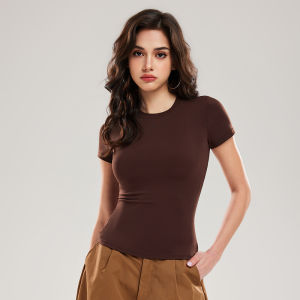 COSLEAF | American Style Round Neck Fitted Elastic Sport Top