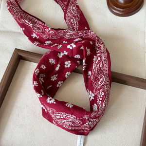 Khăn Quàng Cổ Họa Tiết Hoa Hạt Dẻ Xanh Cổ Điển Cho Phụ Nữ Phụ Kiện Tóc Thắt Nút Khăn Quàng Cổ Phụ Kiện Tóc Trang Trí