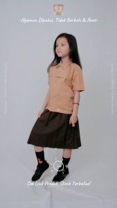 Seragam TOM - Kemeja SD Pramuka Oxford Penggalang Tangan Pendek Putri