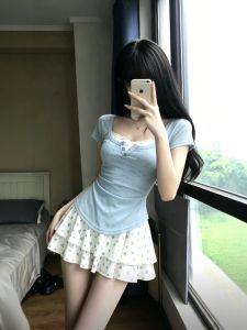Chic French Style Floral Dress Set