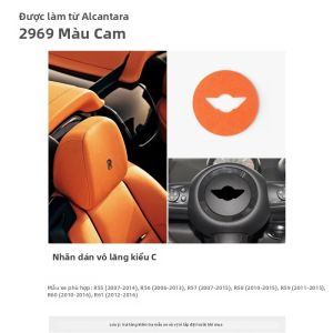 ALCANTARA | Miếng Dán Trang Trí Vô Lăng Alcantara Cho Mini Cooper R55 R56 R57 R60 R50 R52 R53 F56 F54 F60 Chất Liệu Da Lộn Phụ Kiện Nội Thất Ô Tô