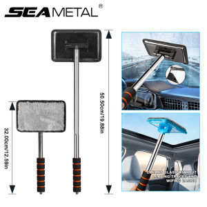 SEAMETAL Car Windshield Defogging Clean Brush Scalable Long Handle Front Window Glass Cleaning Wiper Brushes Dust Removal Tool