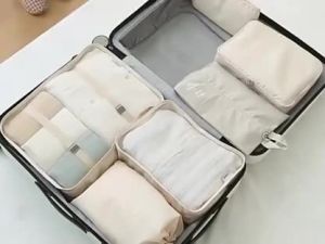 Hi-Q Home 7pcs Travel Storage Box Thickened Zipper Portable Travel Clothes Shoes Storage Box Waterproof Storage Bag#cd003