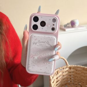 Sanrio | Sweet My Melody Leather Phone Case Soft Shockproof Protective Cover For iPhone 17 16 15 14 Pro Max For Girly Aesthetic Anti-drop