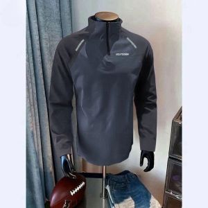 เสื้อยืดแขนยาวมีซิป แห้งเร็ว ระบายเหงื่อได้ดี สำหรับออกกำลังกาย วิ่ง บาสเก็ตบอล ปั่นจักรยาน กลางแจ้ง ฤดูใบไม้ผลิและฤดูใบไม้ร่วง