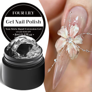 8ml Clear Non Stick Hand Extension Gel Nail Polish For 3D Shaping Nail Art Solid Milky Jelly Hard Gel For Fake Nail Carving