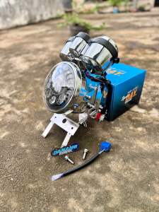 Lampu Daymaker 7 inch full Set Batok ninja Speedo ninja breket lampu ninja untuk pemakian shok depan ninja gorilla mitsuyo nagoya dus coklat PNP megapro mega pro tiger ninja ss r vixion cb150r old megapro mp Verza