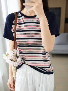 YUEXINYIRONG | Design Niche Stripe Slimming Womens T-Shirt