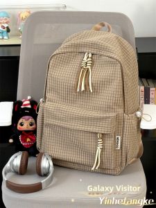 YINHEFANGKE | Large Capacity Retro Checkered Casual Backpack
