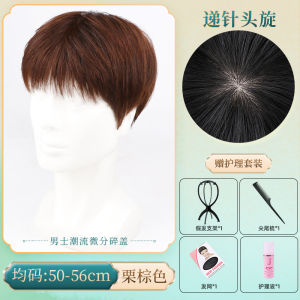 Wig Men Differential Broken Cover Full-Head Wig Type Real Hair Nature Rehair Korean Style Handsome New Arrival Trendy Fluffy Hair Cover