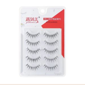 5 pair Natural Clear Band Eyelashes A type Fish Tail Devil Lash Little devil 5 A