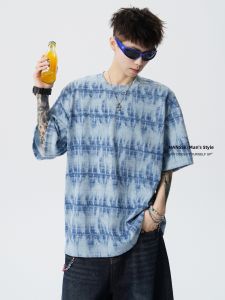 NANSSE | Fashionable Tie-dye Round Neck Short Sleeve T-Shirt Casual Loose Fit