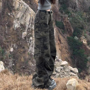 Shalldoer | Retro Camo Utility Style Women Fall 2026 Fashion Street Cool Straight Trousers