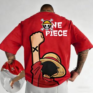 Bandai | "One Piece" Japanese Anime Mens Printed T-shirts Millennium Summer Leisure with Short Sleeves Leisure Boy Childrens T-shirt