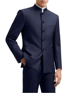 Chinese Suit For Men 2 Piece Suits Slim Fit Chinese Tunic Suits Stand Collar Weddig Prom Suit Blazer Pant Set Spring Summer