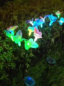 Đèn LED Hình Bướm Năng Lượng Mặt Trời Ngoài Trời Đèn Cắm Hoa Chống Nước Trang Trí Sân Vườn Bãi Cỏ Hiên Nhà Chiếu Sáng Cảnh Quan