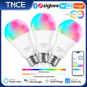 TNCE Tuya E27 Bulb WIFI Zigbee Bluetooth Dimmable Lights LED lamp 2700-6500k RGB Smart Life APP Voice with Alexa Google Home
