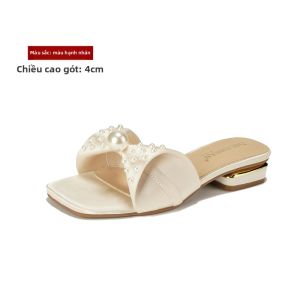 MIFEI | Đầm Mùa Hè Da-Phối Với Dép Ngọc Trai Gót Thô