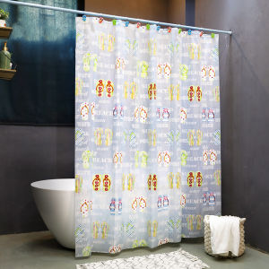 Waterproof Bathroom Curtain Purple Butterfly Flower Mold Proof Separate Curtain Bath Curtain French Style Soft Cute Healing