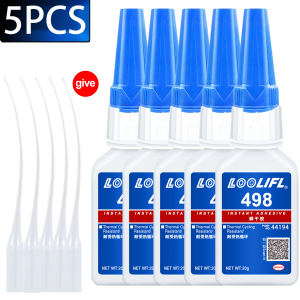 LOOLIFL | LOOLIFL 498 20ml Super Glue Liquid Clear Cyanoacrylate Adhesive Instant Glue Quick Dry for Plastic Wood Metal Crafts Repair Tool