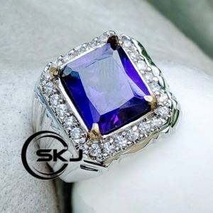 CINCIN BATU KECUBUNG KOTAK CUTTING MEWAH DAN ELEGAN