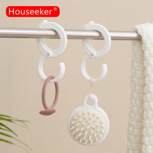 Houseeker 4 cái Giá đựng sắp xếp tủ quần áo phòng tắm nhà bếp tủ quần áo chống gió điều chỉnh móc treo giá lưu trữ cho túi khăn
