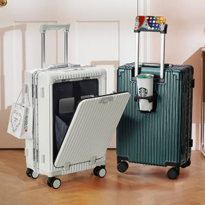 Multifunctional Business Luggage Aluminum Frame Carry-On Suitcase for Men And Women 20 Inch Travel Bag with Pull Rod