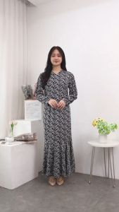 GS -  Vintage Gamis Dress Shakilla Motif bunga kecil Fishtail dress