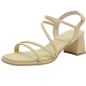 DUSTO | Comfortable Ankle Strap High Heels for Women Square Toe Fine Strap Roman Style Thick Heel