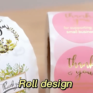 Sticker Tempelan Terima Kasih 1 Roll Seal Label Bahan PVC Anti Air Sticker Thank You Roll 500 Pcs