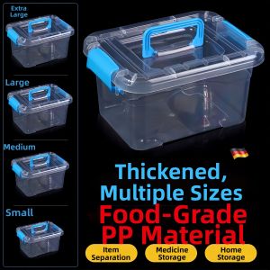 Transparent Plastic Storage Box With Lid and Handle