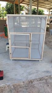 กรงแมวสำหรับเลี้ยงแมว1-2ตัว ขนาดสูง120กว้าง60ยาว90ซม. ล้อมสองชั้นมุงลวดและกันยุง