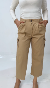 IF Celana Wanita Kulot Cargo Kain Katun Twill Combed Premium Hitam Ivory Krem Latte Abu Clana Panjang Cewek Kekinian Pant Dewasa