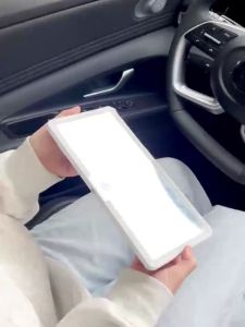 HD Mirror Car LEDMakeup Mirror Three Gear Adjustment Sun Visor Plate Interior RearMirror Dimmable Touchscreen Auto Vanity Mirror