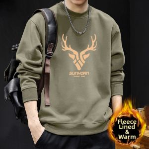 JIANMUJI | Mens Hoodless Sweater Oversized American Style Autumn Winter Warm
