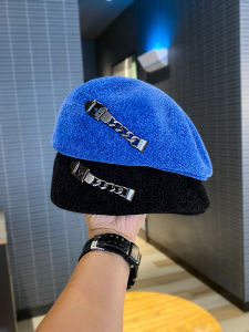 Fashionable Quality Dome Shaped Reversible Beaded Beret Hat for Women Spring Autumn Face Enhancing Sweet Lovely Style