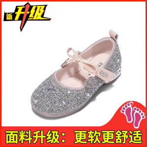 Genuine Leather Crystal Princess Shoes for Girls Spring Autumn New Style Childrens Dress Shoes Matching Single Shoes