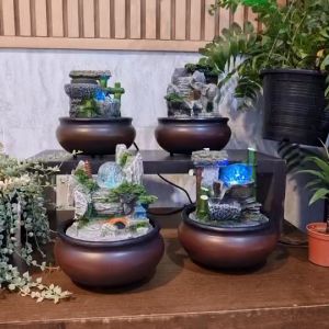 น้ำพุน้ำล้นน้ำผุดmodern รุ่นธรรมชาติ ขนาดเล็กเหมาะตั้งโต๊ะทำงาน น้ำพุล้นตกแต่งเสริมฮวงจุ้ย