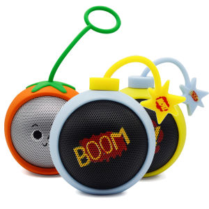 JYK05 round BOOM bluetooth speaker anti-drop silicone mini portable small speaker wireless card creative gifts Childrens Cartoon Doll