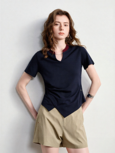 Toyouth | Áo Cổ V Ngắn Phù Hợp Rút Gọn Dọc Waist Deconstructed Slit