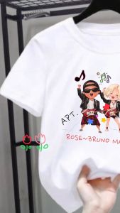 Kaos Anak Perempuan Lengan Pendek Motif Bruno Mars dan Rose - Bahan Katun Nyaman - Usia 2-12 Tahun