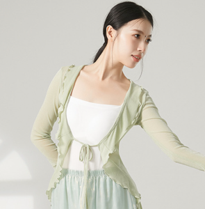 New Chinese Style Classical Dance Costume Womens Modern Dance Mid-Sleeve Embroidered Small Stand Collar Training Uniform