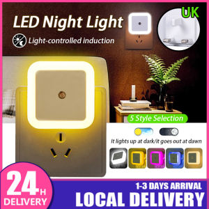 Mini Night Light Sensor LED Light Induction Control Auto On OFF Kids Bedroom Night Lights Bed Lamp UK Plug-in Suitable for Bathroom Toilet Stairs Bedside Living Room Hallway