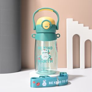 Childrens Tritan Straw Cup Space Water Bottle Plastic Material Backpack Boys Kindergarten Student Portable Drinking Cup