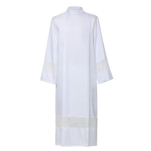 Clergy Alb Church Worship Alb Mass Liturgical Priest Vestments Robe Stand Collar Costume