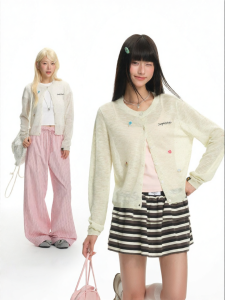 dangerouspeople | Embroidered Knitted Cardigan