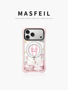 MASFEIL | Pink Magnet Stand Transparent Soft Silicone iPhone 18ProMax Case