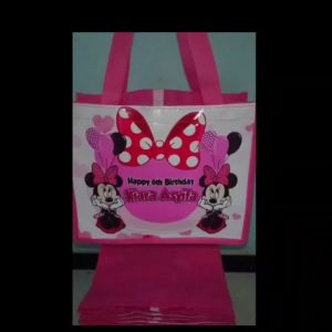 60 Pcs Tas Ulang Tahun anak murah Tas sablon Ultah Tas Ultah Custom Nama dan Foto
