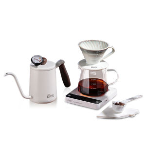 BINCOO Ceramic Hand-Poured Coffee Filter Cup Drop Filter Cone Shape  Coffee Pot Hand-Poured Coffee Brewing Set Fresh And Popular