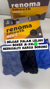 Boxer Lelaki Harga Borong Underwear Briefs M-2XL 3pcs/1set